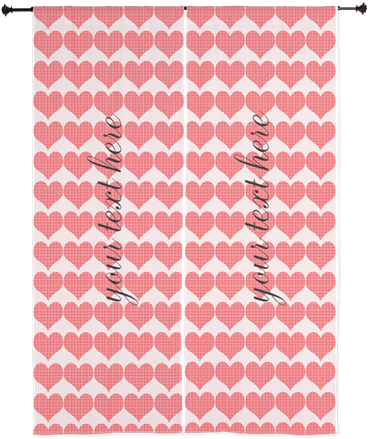 Red Hearts Romantic Love Pattern 84" Sheer Curtains, - Carpet (460x460), Png Download