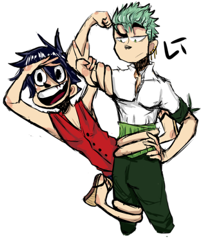 Rubber Boy And His Stronk Bf - One Piece (500x538), Png Download