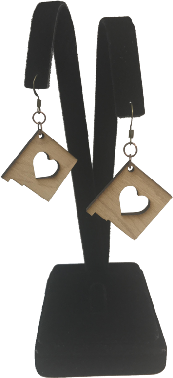 Nm Heart Zia Earrings - New Mexico (600x826), Png Download