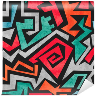 Watercolor Graffiti Seamless Pattern - Colorful Graffiti Vector (400x400), Png Download