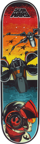 Santa Cruz Star Wars Episode Vii Poe Dameron Skateboard - Star Wars Skateboard Deck 8.5 (480x480), Png Download