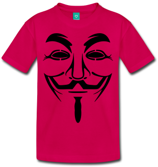 Kids' Premium T-shirt - Hacker Face Black And White (350x350), Png Download