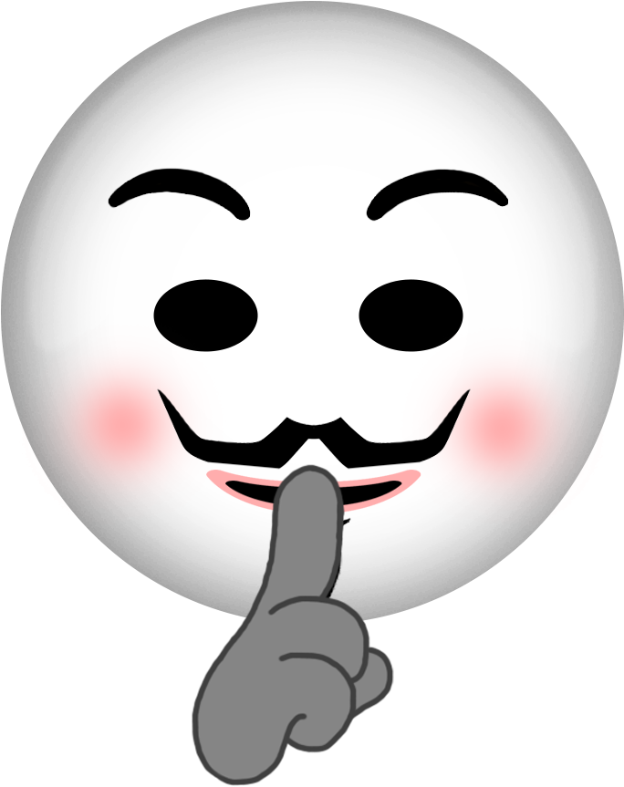 Download Anonymous Emoji Anonymous Mask Emojis Emoticon Stickers Emoji Anonymous Png Image With No Background Pngkey Com