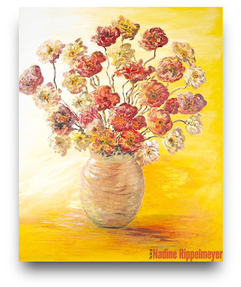 Colorful Tulips For Sale - Flowers In A Vase Painting (476x595), Png Download