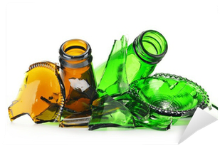 Pieces Of Broken Glass Over White Background - Recycling (400x400), Png Download