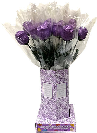 Purple Foiled Belgian Chocolate Color Splash Roses - Belgian Chocolate (500x500), Png Download