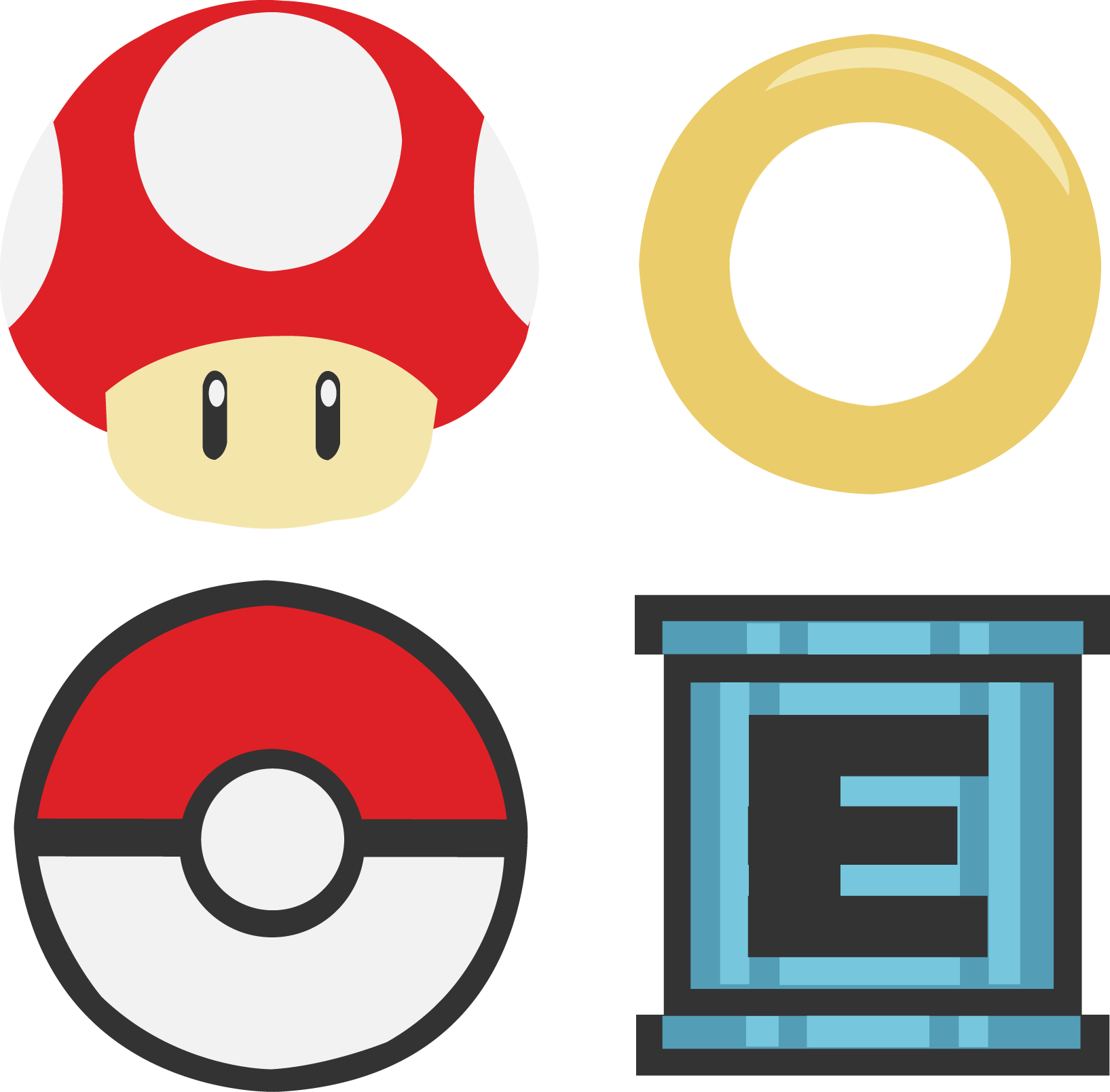 Great 5, Barely Pony Related, Crossover, Cutie Mark, - Megaman Items 8 Bit (1040x1024), Png Download