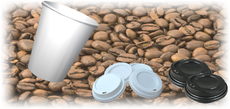 Coffee Cups And Lids (917x496), Png Download