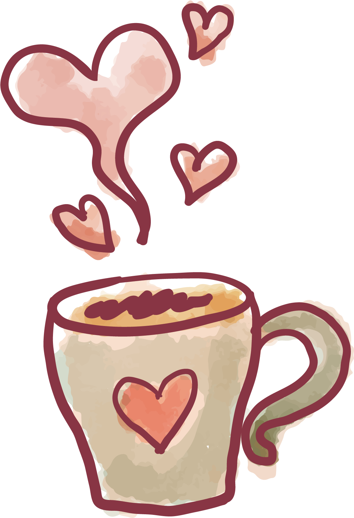 Valentines Day Paper Drawing Heart Love - Amor Imagenes De Cafe (2547x2480), Png Download