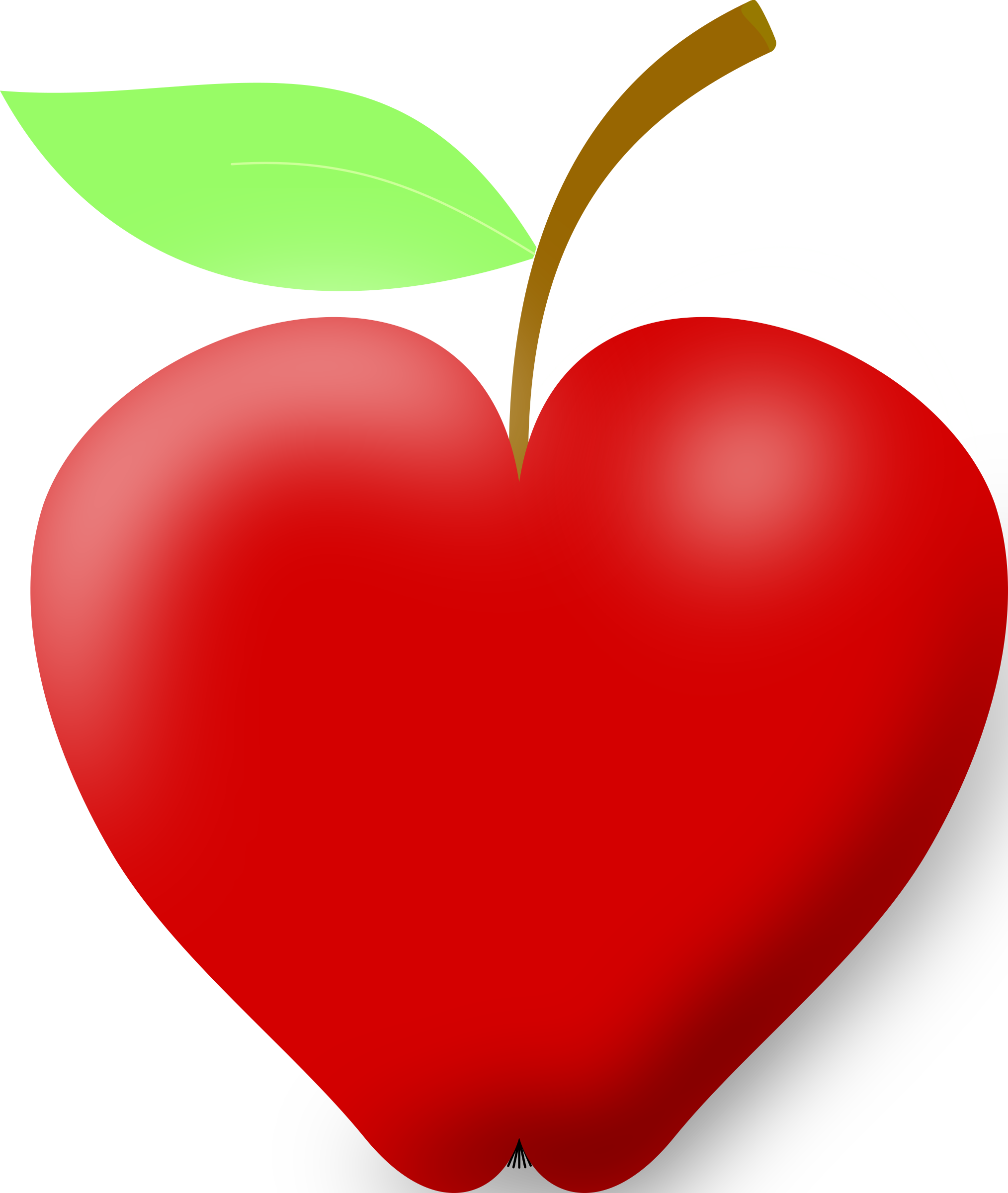 Apple Clipart Heart Jpg Free Library - Heart Shaped Apple Clipart (2028x2400), Png Download