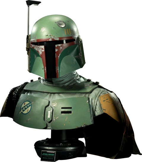 Boba Fett Life-size Bust - Boba Fett Bust Sideshow (480x545), Png Download