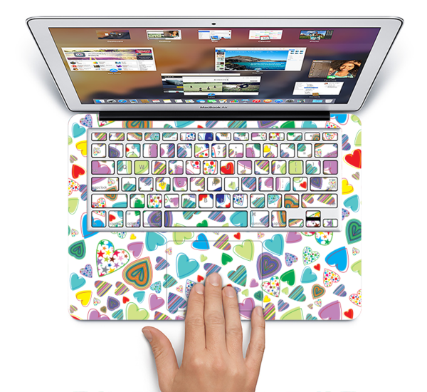 The Fun-colored Pattern Hearts Skin Set For The Apple - Sunky - Macbook Pro 15 Inch Case With Retina Display (600x550), Png Download