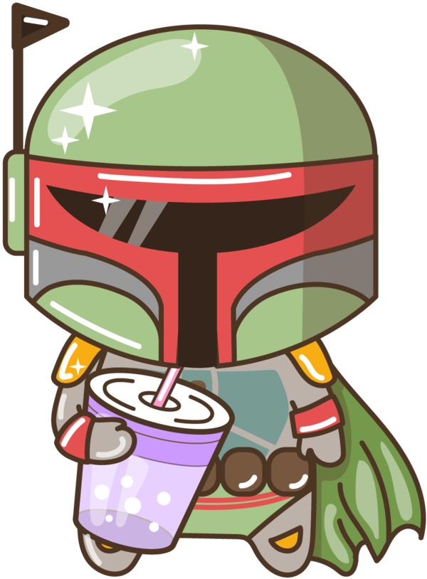 Boba Fett Drinking By Barovlud - Boba Fett Cute (600x814), Png Download