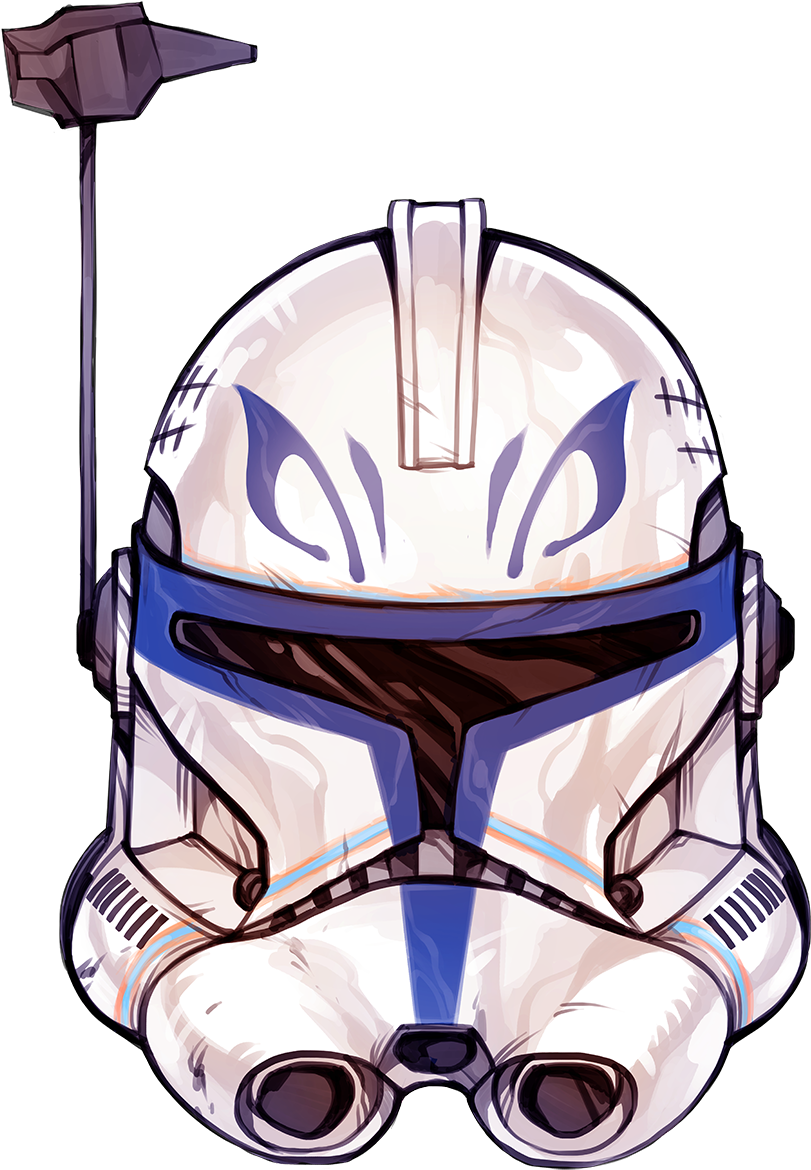 So, I Drew Rex's Helmet And Made Myself A Sticker With - Commander Wolffe Helmet Png (500x648), Png Download