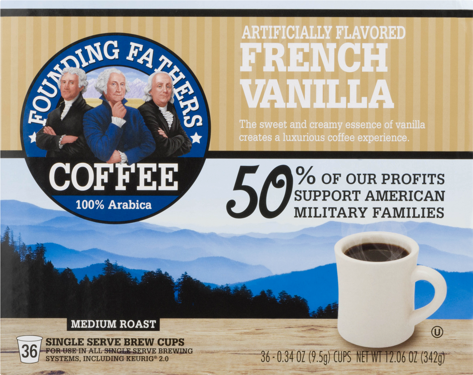 Founding Fathers Coffee Single Serve Cups French Vanilla, - Founding Fathers Coffee Morning Blend Light Roast Single (1800x1800), Png Download