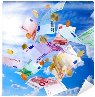 Euro Banknotes And Coins Falling From Blue Sky Wall - De Perfecte Storm: Hoe De Economische Crisis De Wereld (400x400), Png Download