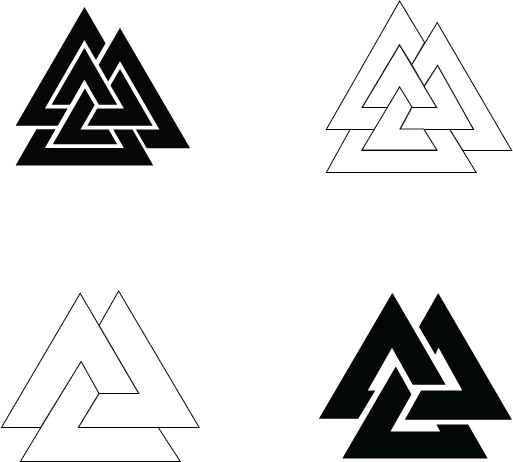 Download Symbol Vector 4 Simple Valknut Designs Free - Fuhrerreich Flag (513x462), Png Download