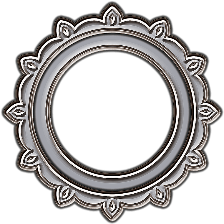 Circle Frame Png Transparent Picture - Golden Circle Portrait Frame Transparent (768x768), Png Download