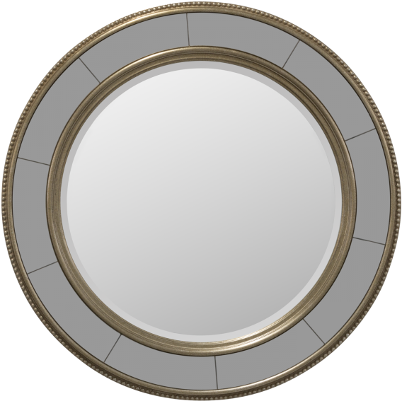 Antique Round Bevel Mirror - Transparent Silver Round Plate (400x400), Png Download