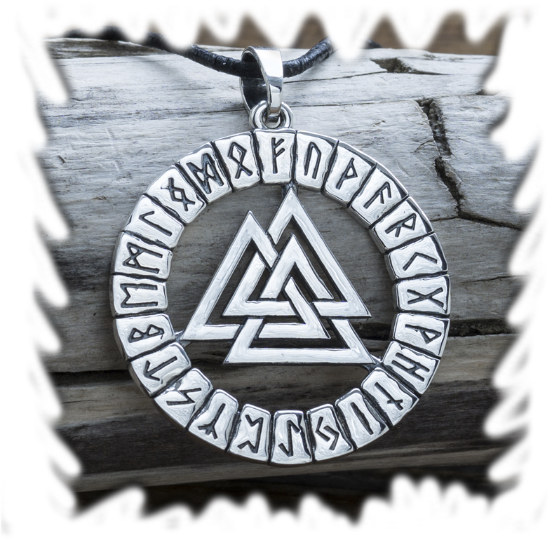 Features Of Using Amulets - Valknut Pendant Sterling Silver Valknut Necklace Viking (800x800), Png Download