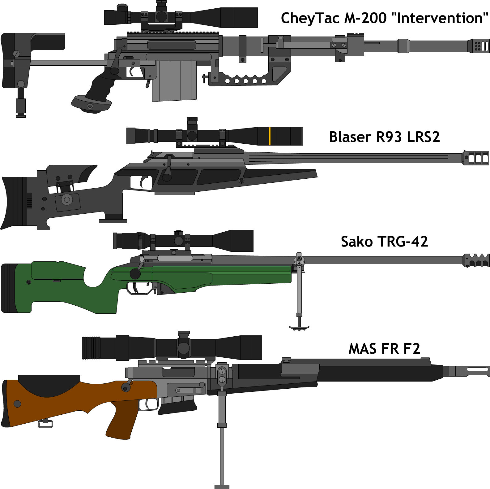 Drawn Snipers Bolt Action Rifle - Ghost Recon Wildlands Frf 2 (1600x1600), Png Download