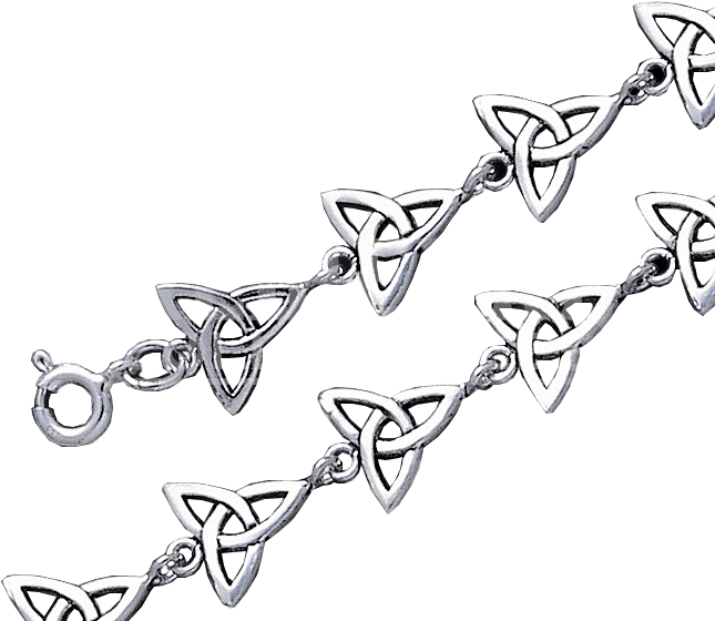 Silver Triquetra Knot Bracelet - Triquetra (644x644), Png Download