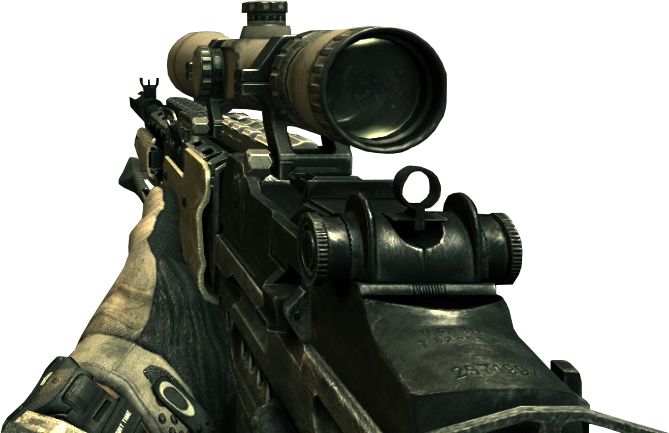 M14 Ebr Scoped Mw3 - Call Of Duty Mw3 M14 (669x433), Png Download