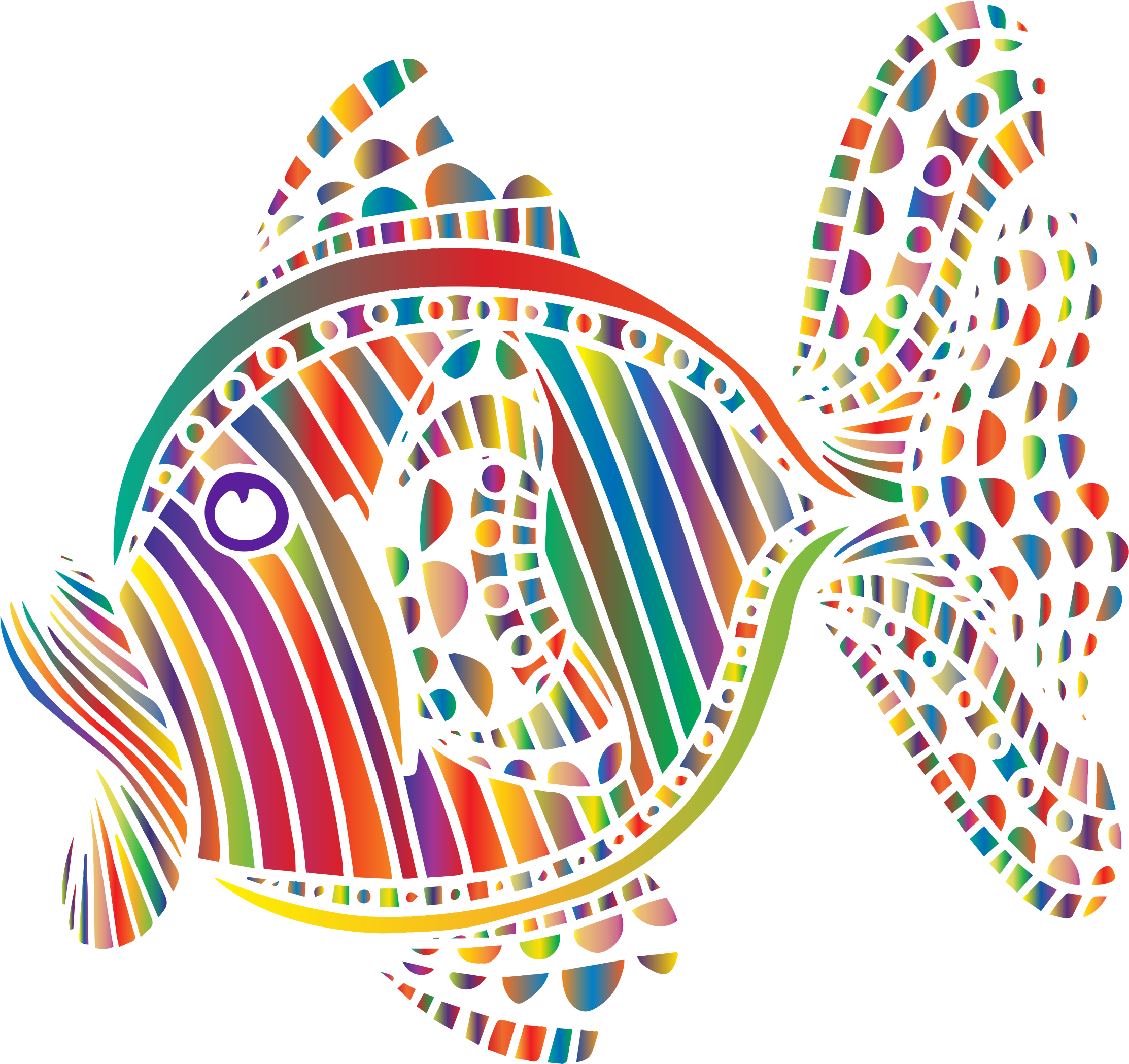 Abstract Colorful Fish 6 Vector Black And White - Clipart Abstract Png (2225x2097), Png Download