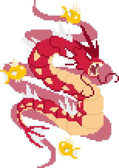 Pixel Gyarados Sleeve Tattoos What A Great - Cartoon (385x540), Png Download