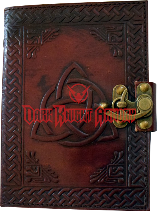 Triquetra Knot Embossed Leather Journal With Lock - Carving (737x737), Png Download