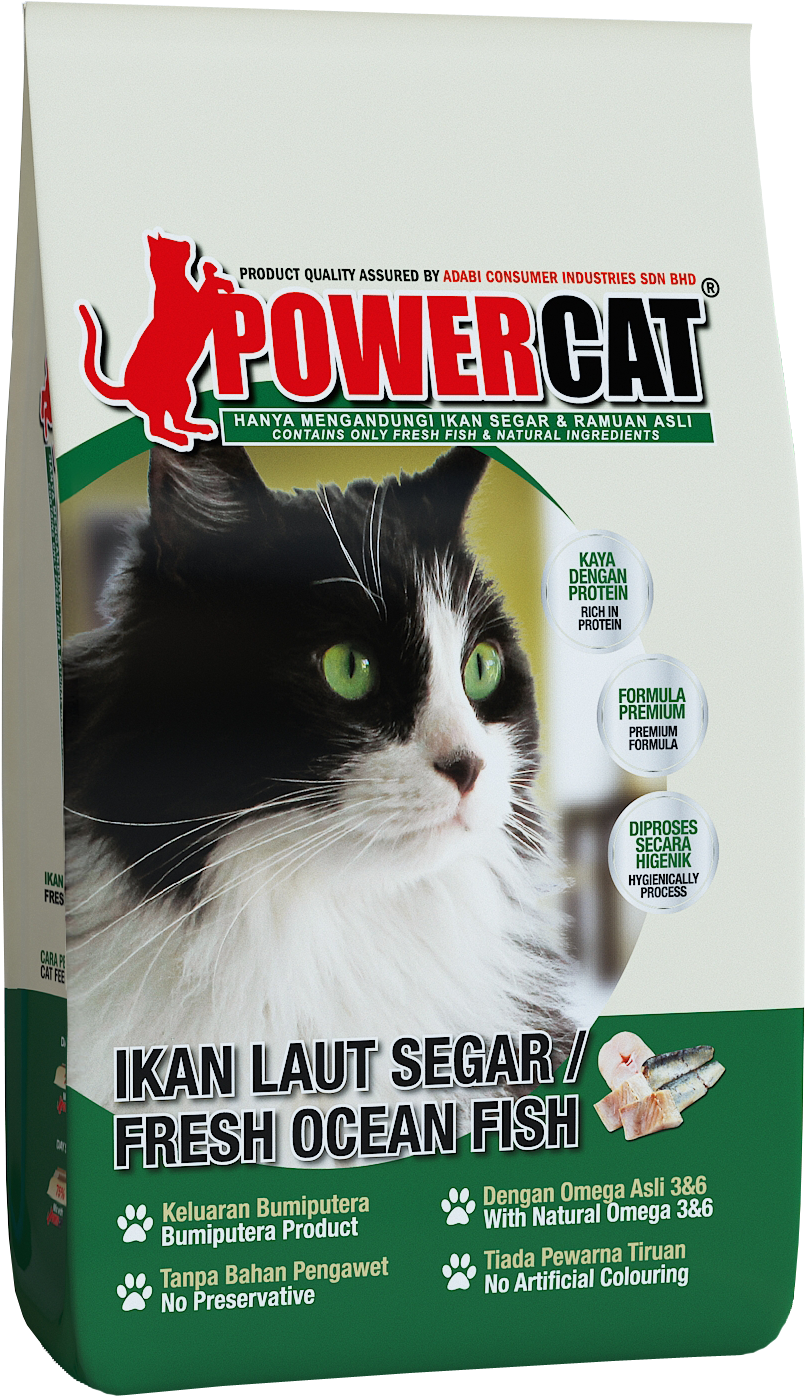Powercat Fresh Ocean Fish - Power Cat 7kg (855x1454), Png Download