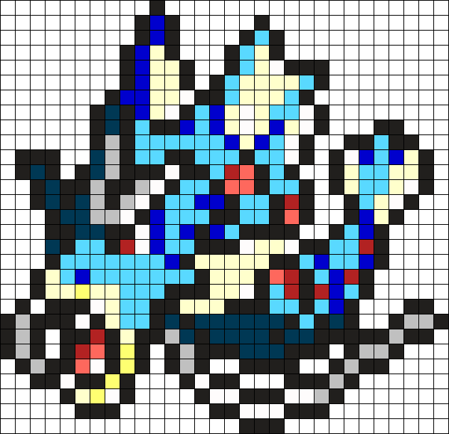 Mega Gyarados Perler Bead Pattern / Bead Sprite - Mega Gyarados Pixel Art (631x610), Png Download