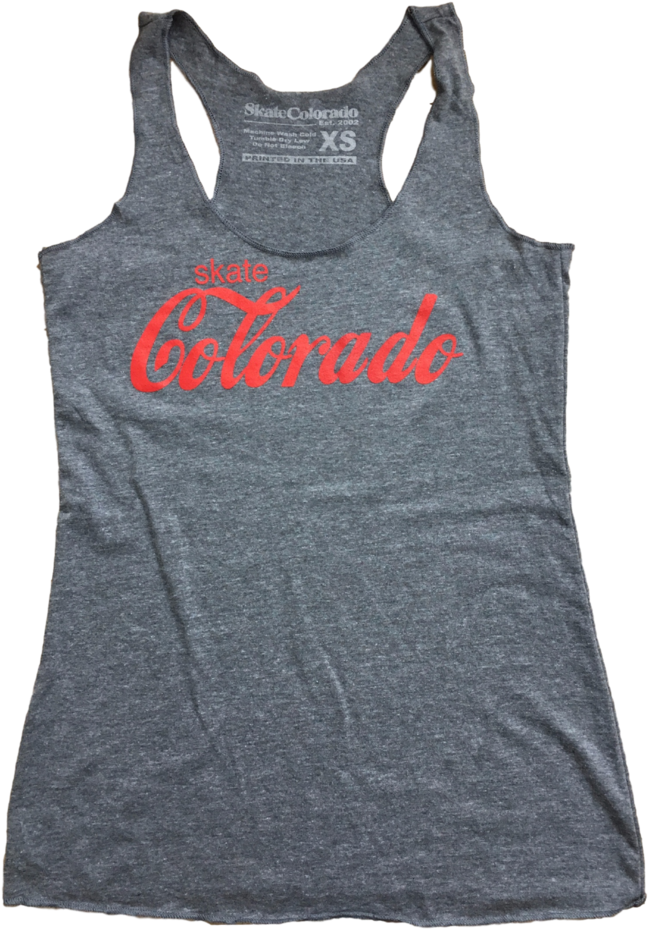 Women's Racerback Tank Classic Coke Logo Skate Colorado - Active Tank (768x1024), Png Download