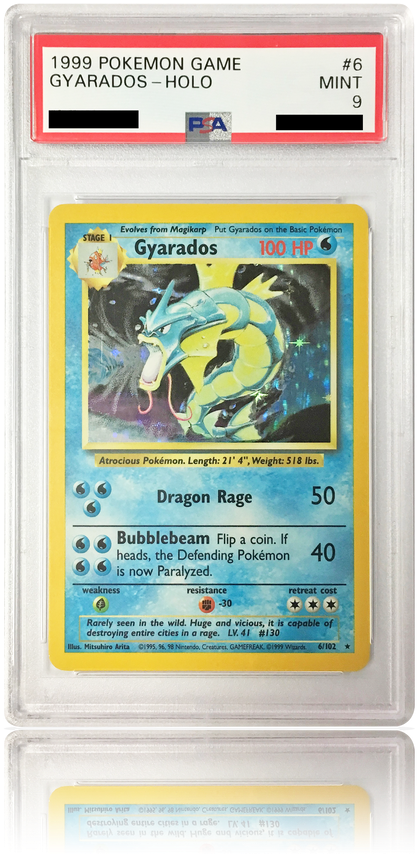 Psa 9 Gyarados 6/102 - Gyarados - 7/130 - Holo Rare - Unlimited Edition - (498x996), Png Download