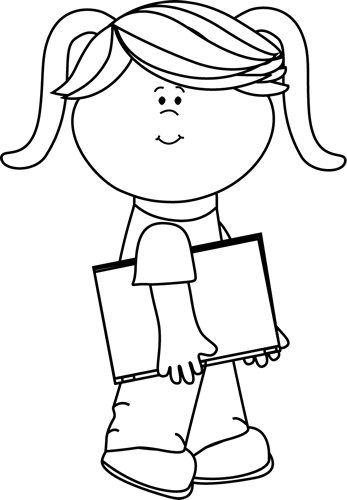 Clip Art Black And White - Girl Clipart Black And White (347x500), Png Download
