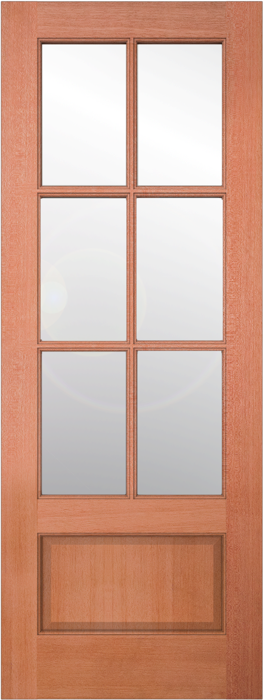 Authentic Wood Glass Panel Exterior Door - Sliding Door (624x1500), Png Download
