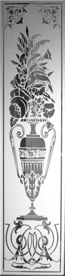 Victorian Etched Glass Door Panel - Glass Etching (1000x1000), Png Download