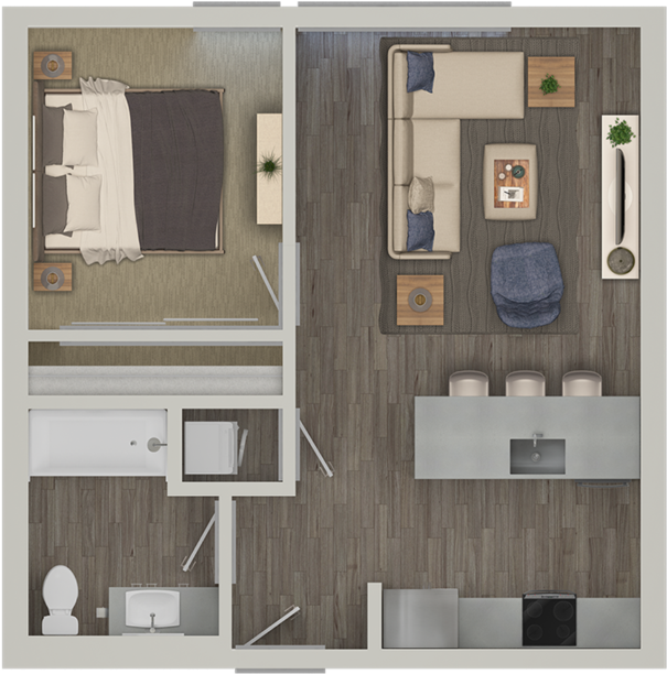 1 Bed - Twenty20 Mad Apartments (700x700), Png Download