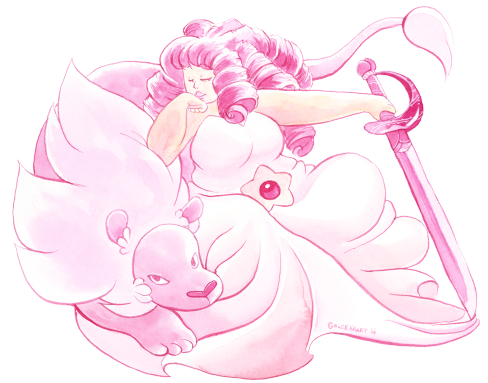 Watercolor Fan Art Rose Quartz Mothers Day Steven Universe - Steven Universe (500x388), Png Download