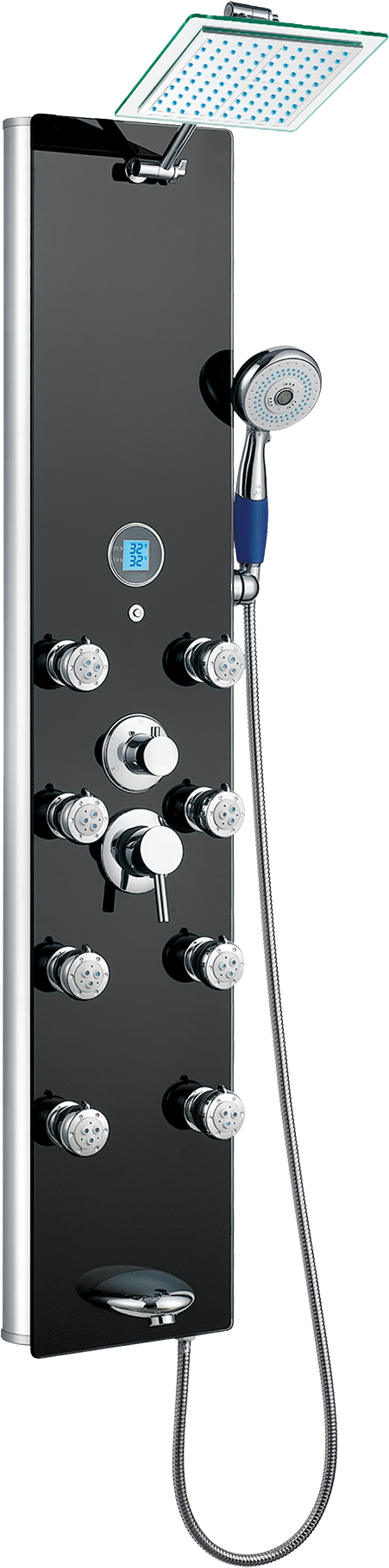 Installation Manual For Fontana Platinum Massage Shower - Blue Ocean 52-inch Aluminum Shower Panel Tower With (450x1982), Png Download