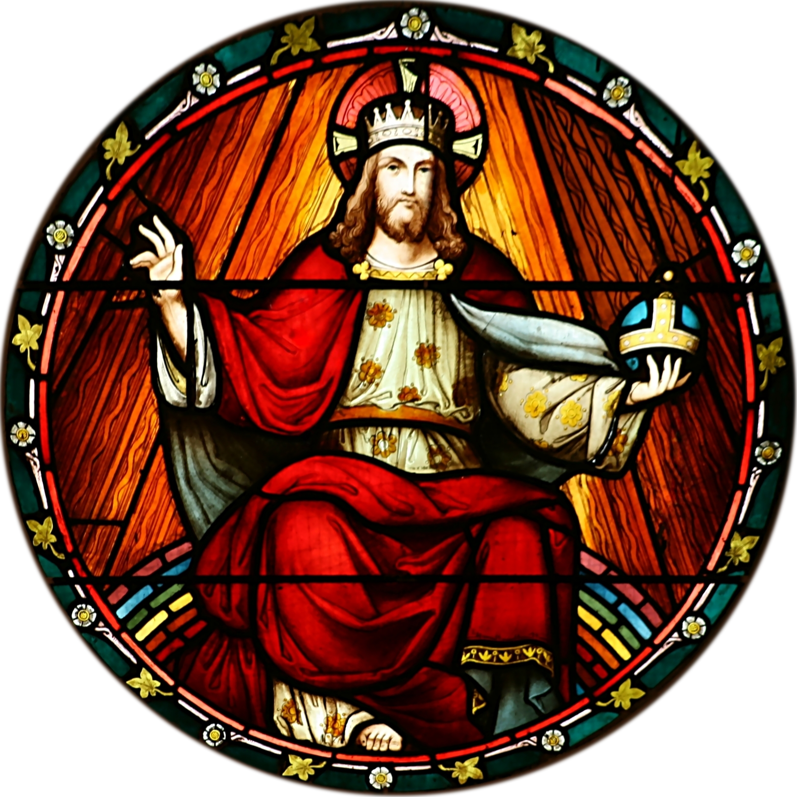 Stjohnsashfield Stainedglass King - Christ King Stained Glass (1627x1627), Png Download