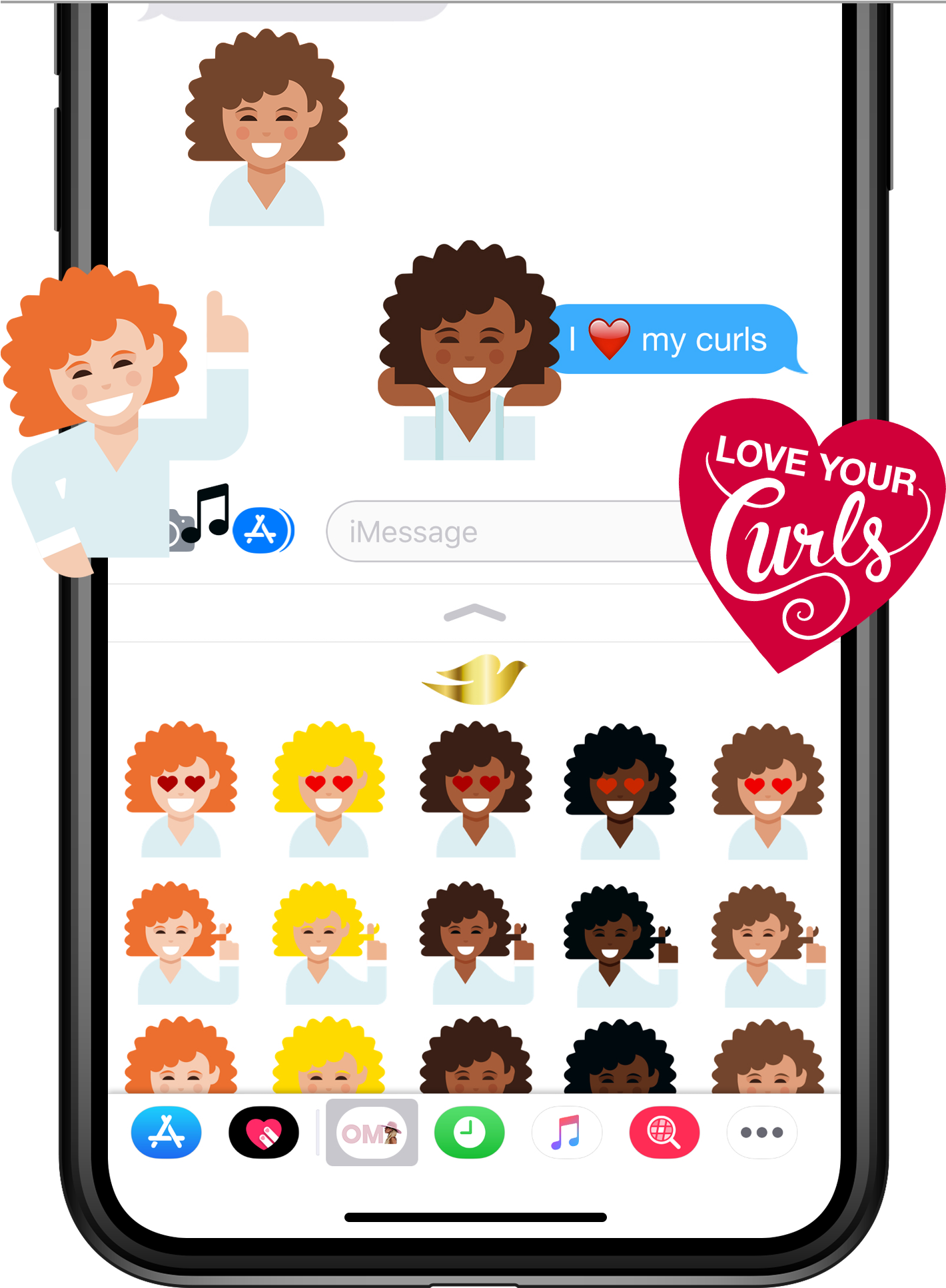 Dove Believed Curly Haired Women Were Under-represented - Emoji (1420x2092), Png Download