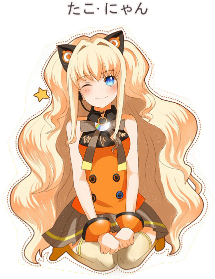 Orange Cat Girl - Orange Tabby Cat Girl Anime (464x600), Png Download