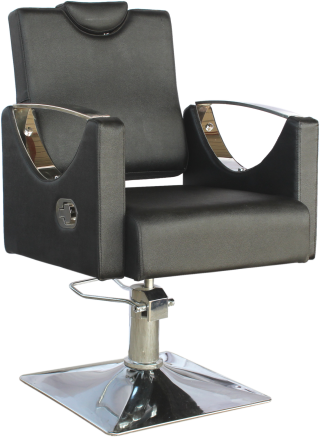 Black Hydraulic Salon Chair - Saloon Ki Kursi (321x437), Png Download