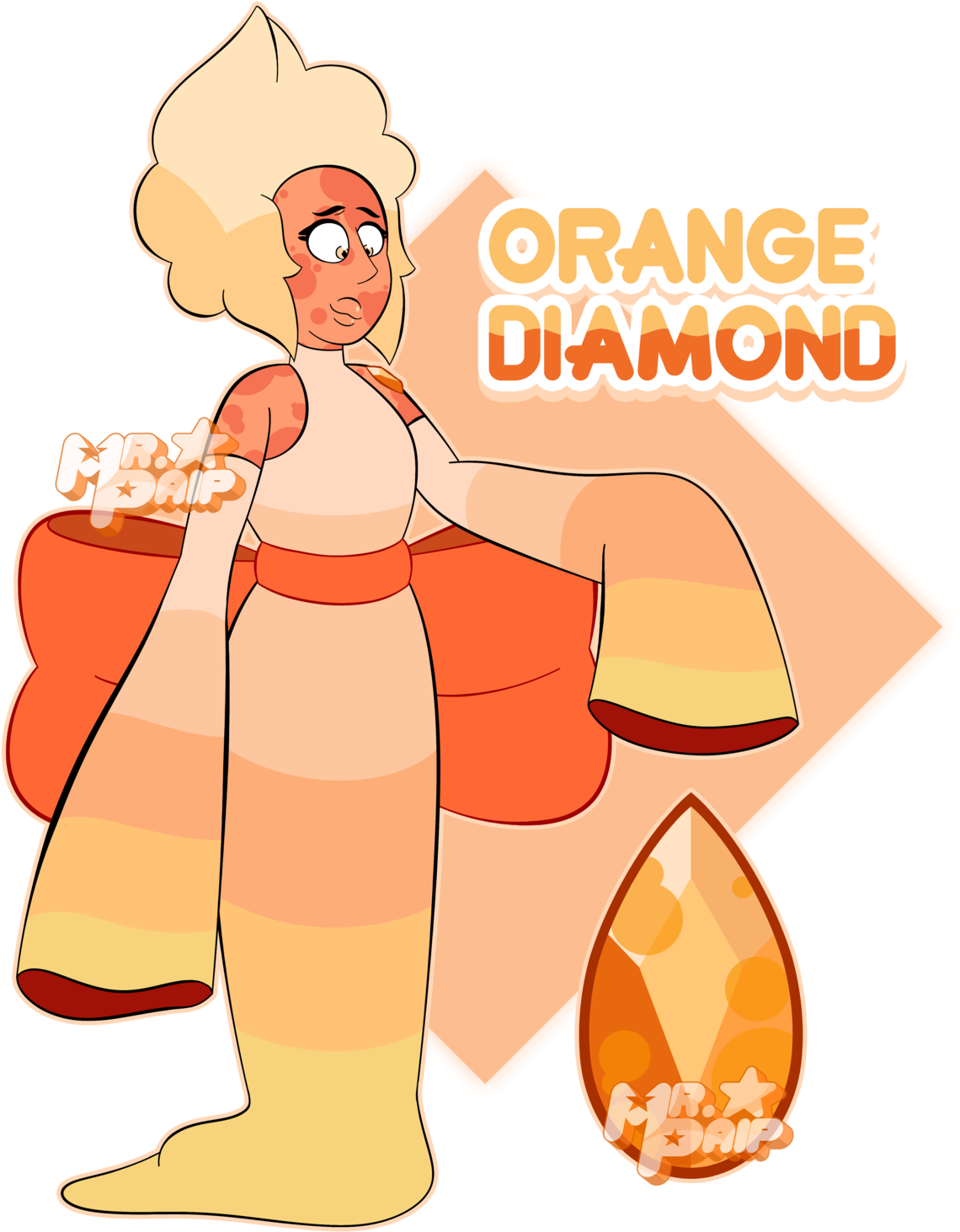 Orange Diamond - Steven Universe Orange Diamond (1280x1536), Png Download