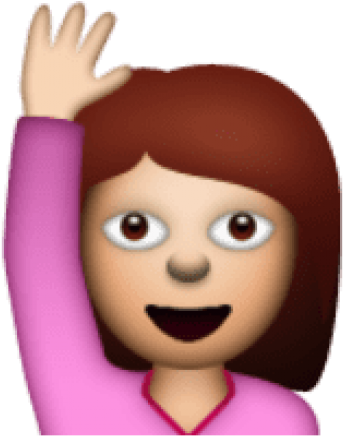Free Png Ios Emoji Happy Person Raising One Hand Png - Emoji Levantando La Mano (480x502), Png Download