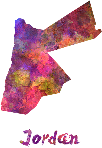 Click And Drag To Re-position The Image, If Desired - Jordan Map Artistic (560x700), Png Download