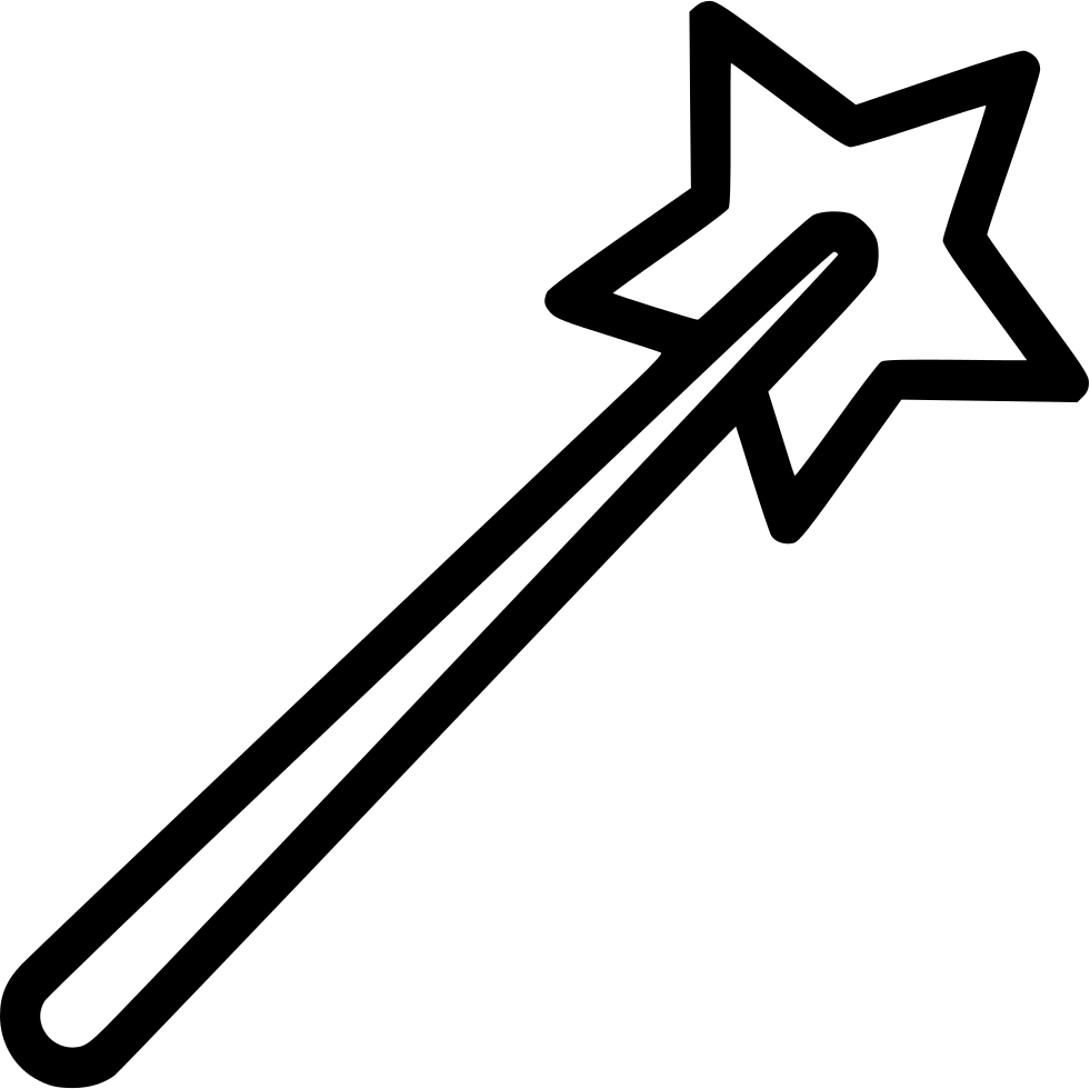 Wizard Magic Wand Stick Stars Tool Comments - Wand (981x980), Png Download