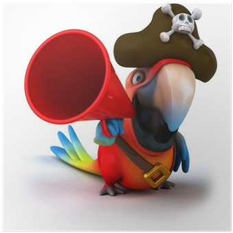 Pirate Parrot Png Download - Parrot Thinking (400x400), Png Download