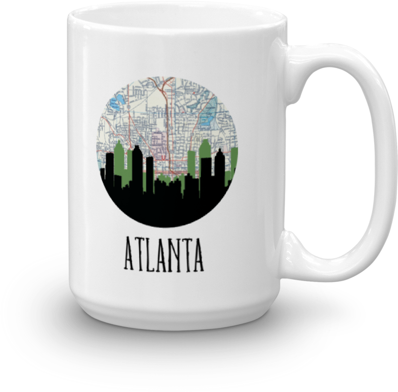 Next - Art Print: Atlanta Map Skyline At Art.com: 24x18in (1000x1000), Png Download